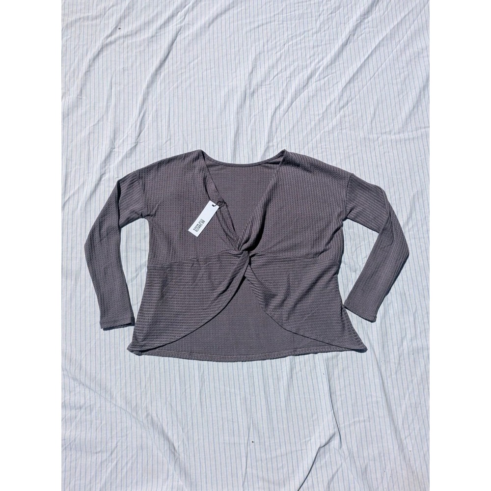 NWT BB Dakota Steve Madden Purple Wrap Twist Peasant Blouse Small